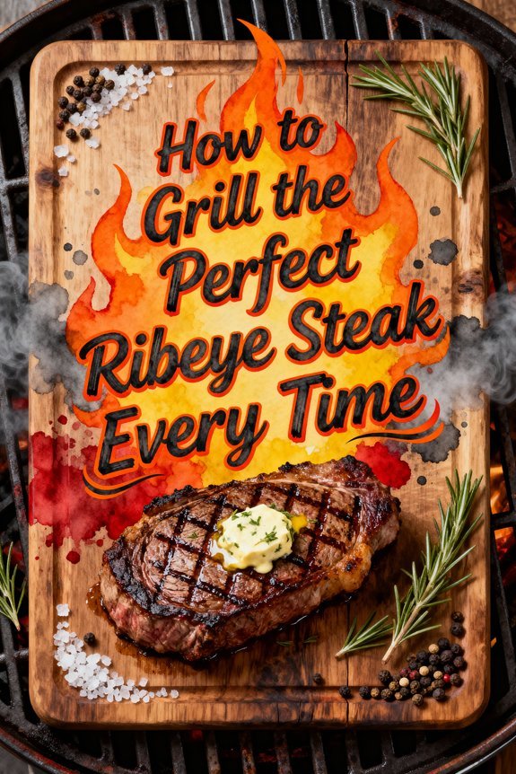 perfectly grilled ribeye steak