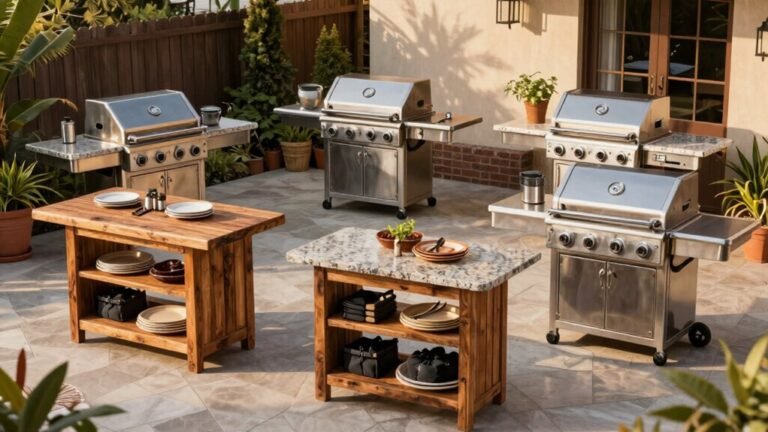 grill tables with storage